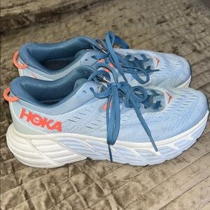 Hoka Sky Blue and White Athletic Sneakers.  Great condition!